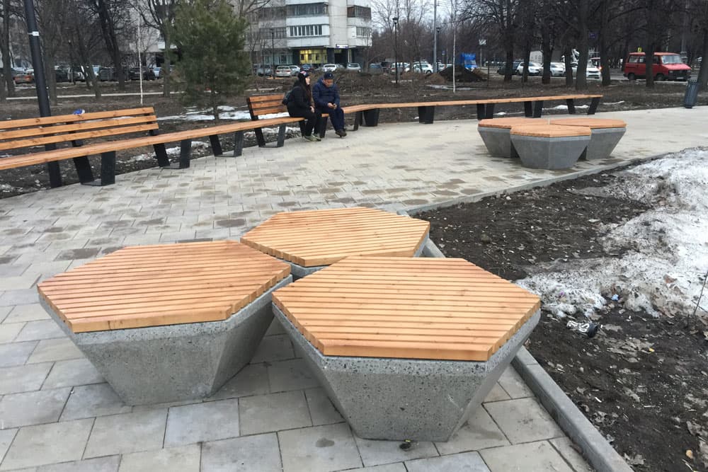 Бетонный табурет “Шестигранник”